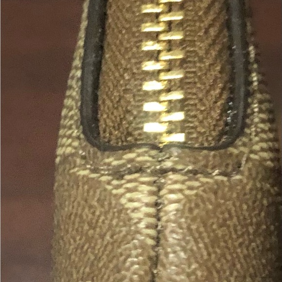 Coach Signature PVC Leather Corner Zip Wristlet - Picture 4 of 5